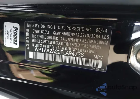 2014 Porsche Cayenne Platinum Edition from USA, damaged, VIN WP1AA2A22ELA94738